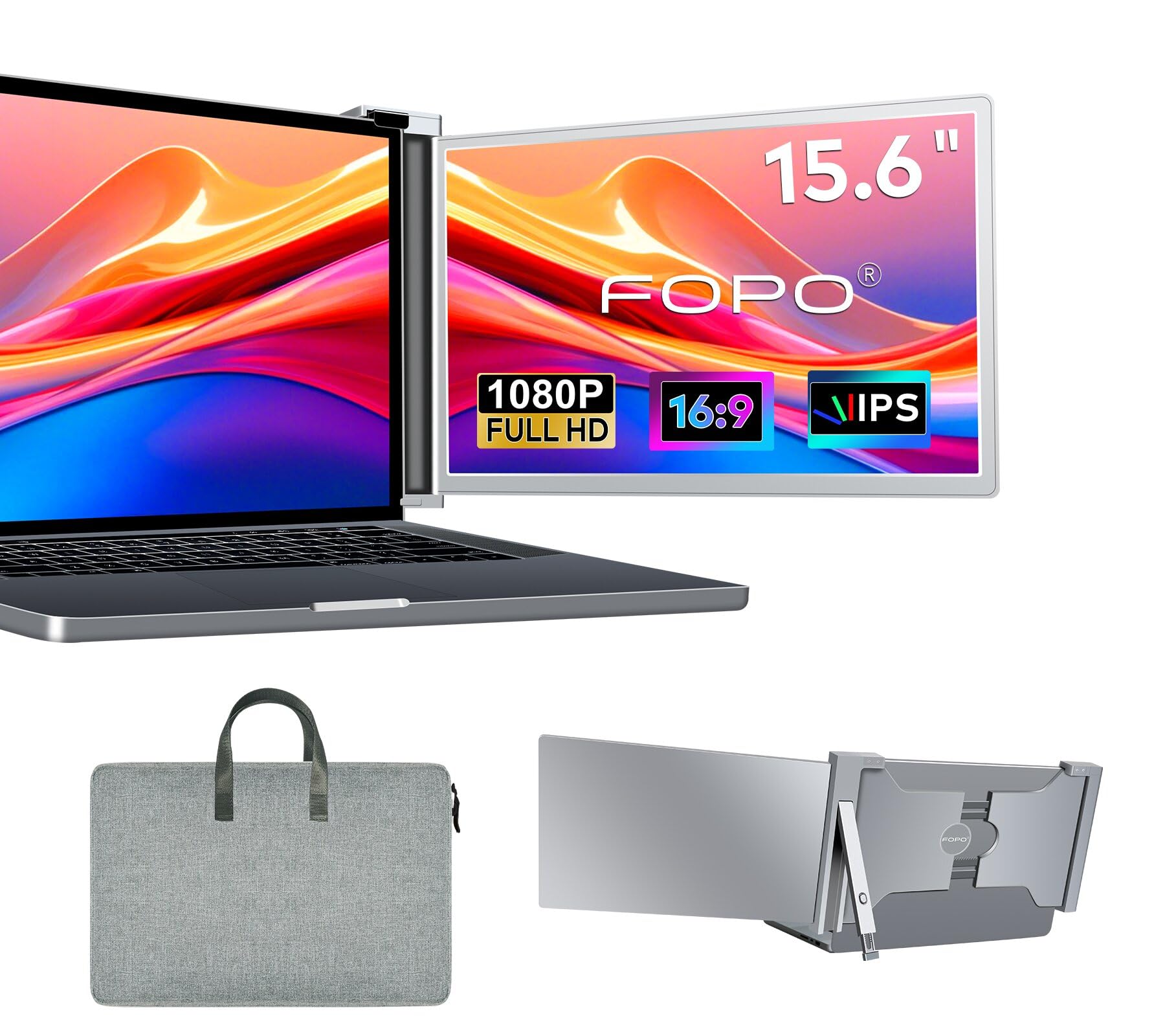 15.6 inch laptop screen extender monitor portable fhd 1080p ips