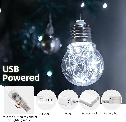 Miniatura 5 de Dailyart Luces de cortina de bola de deseos, 300 luces LED para dormitorio, funciona con pilas, 8 modos, luces de hadas USB para Pascua, Acción de