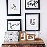 Vista 6 de Marco de Fotos Doble de Madera con Bisagras 5X7 Vertical y Horizontal en Veta de Madera Rústica Estilo Granja, Muestra 4x6 con Paspartú o 5x7 sin