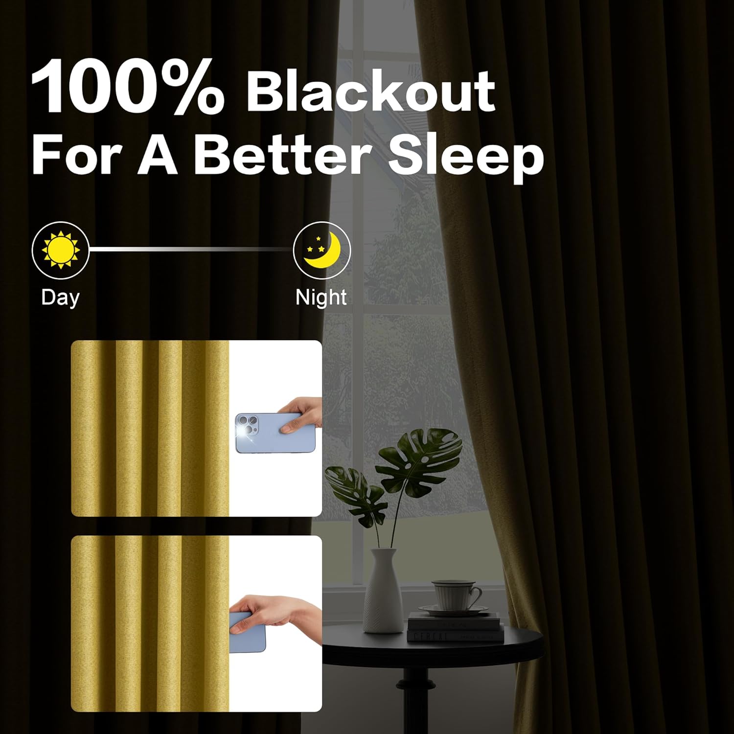 Gold Yellow Pinch Pleated Curtains 84 Inch Length Full Blackout Linen Blend Window Curtains for Living Room Bedroom Thermal Insulated Room Darkening Drapes 1 Panel 60"x84"