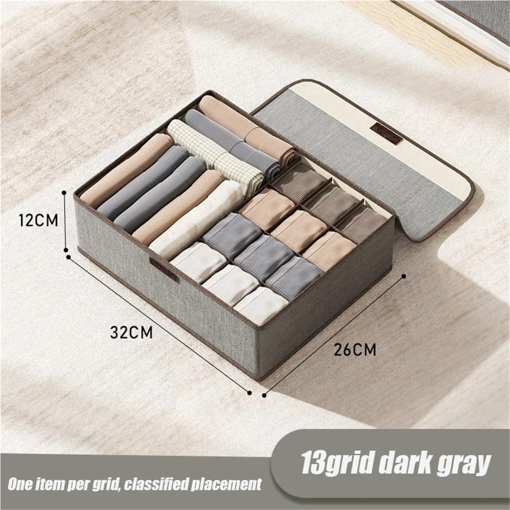 Boîte de rangement pour sous-vêtements, chaussettes et soutiens-gorge : solution robuste et haut de gamme à plusieurs niveaux pour vêtements, avec compartiments ajustables pour un usage quotidien