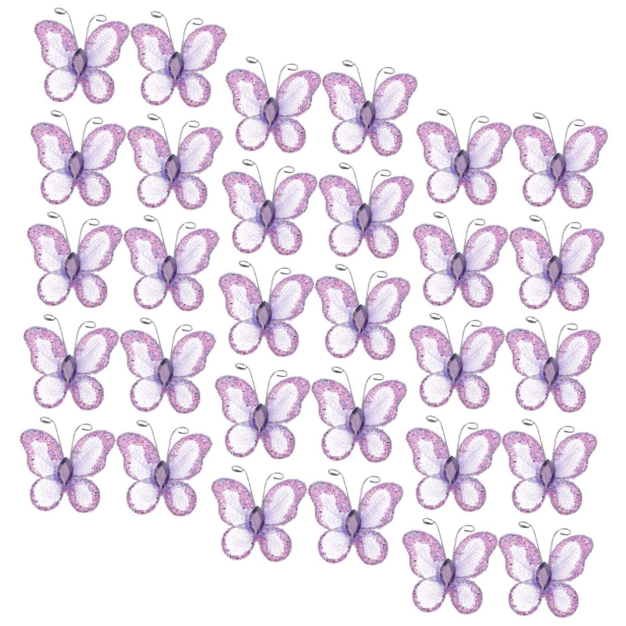 IMIKEYA 300stücke Schmetterlinge Aus Mesh Für Hochzeits Und Party-dekoration Glitzernde Bastelschmetterlinge Zur Wand Und Wohnraumgestaltung Diy-bastelbedarf