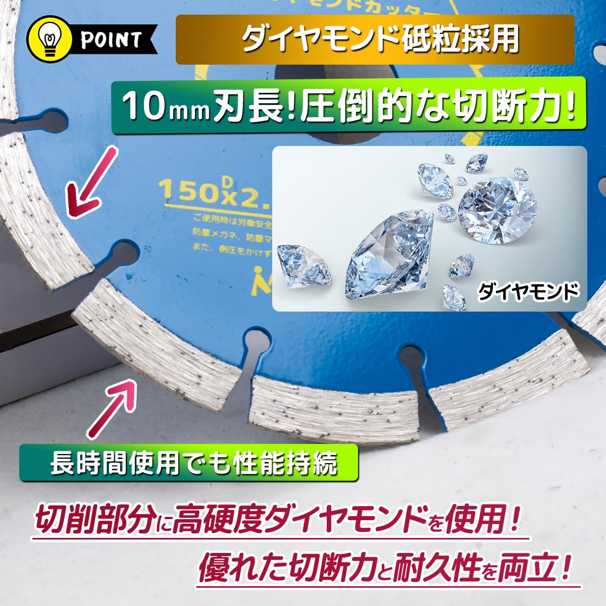 Amazon.co.jp: ダイヤモンドカッター 150mm 1枚 乾式・湿式兼用