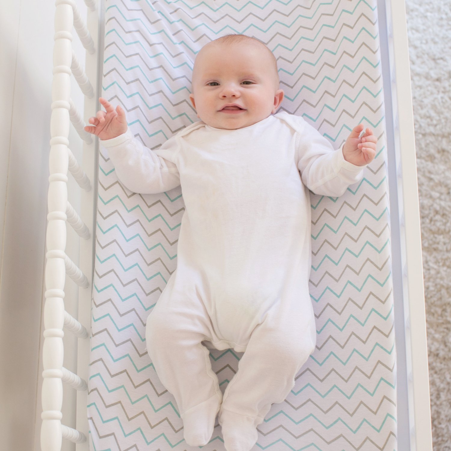 Ziggy Baby Jersey Cotton – pokrowiec na przewijak w kolorze niebieskim i szarym, by Ziggy Baby