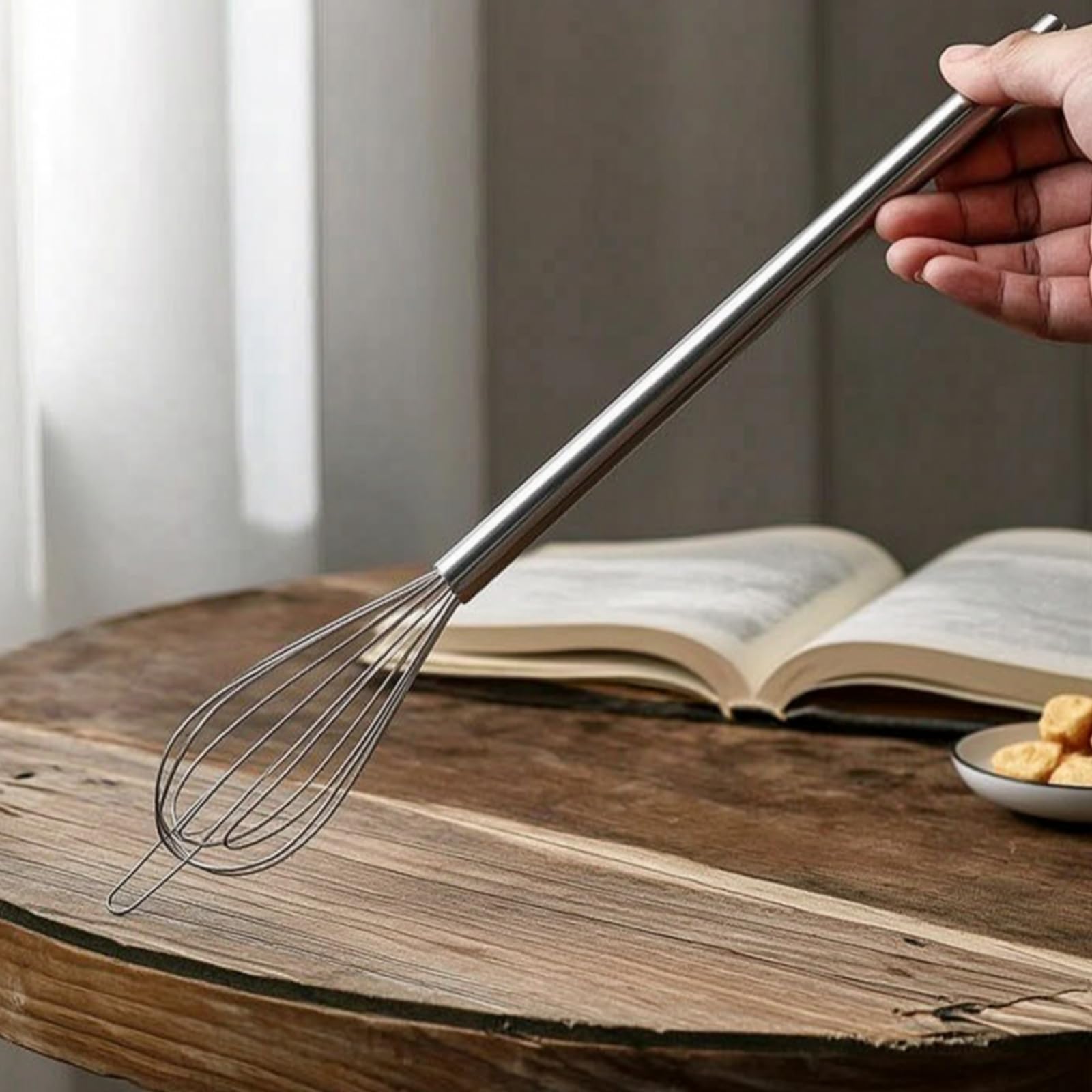 Baoblaze de Acero Inoxidable Manual Varilla de Cocina de Huevos Mango Recto y Eje Estrecho para Manejo Cómodo Emulsiona Salsas y Monta Claras Adecuado para, 40 Pulgadas