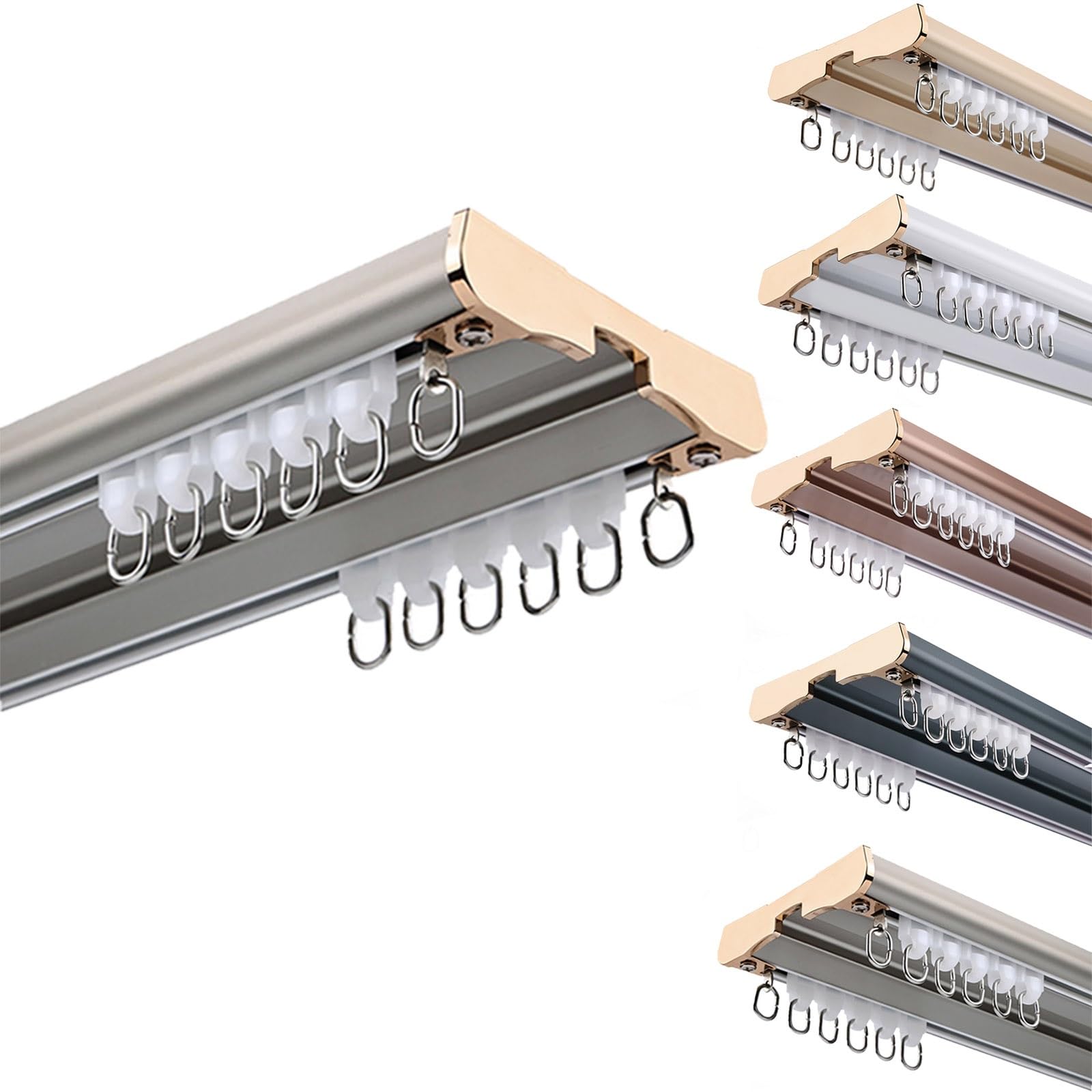 Riel de aluminio para techo de 13 pies, perfecto para instalar divisores de habitaciones grises