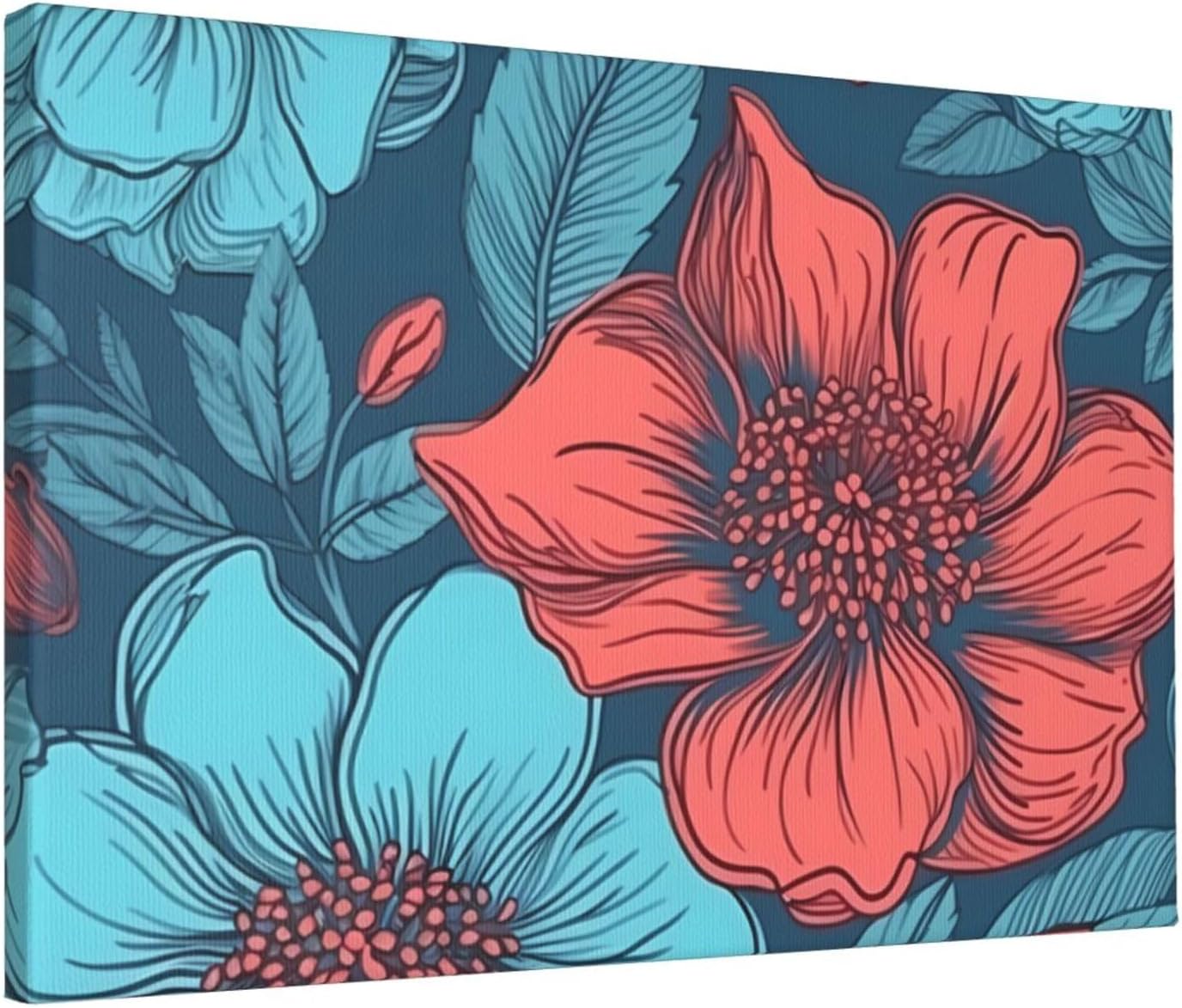 BTCOWZRV Painting Style Flowers Poster Decorative Paintings Canvas Wall Art Unframed Picture Prints Modern Artwork Wall Hanging Decorations for Bedroom Living Room Home Office 12x18 Inch