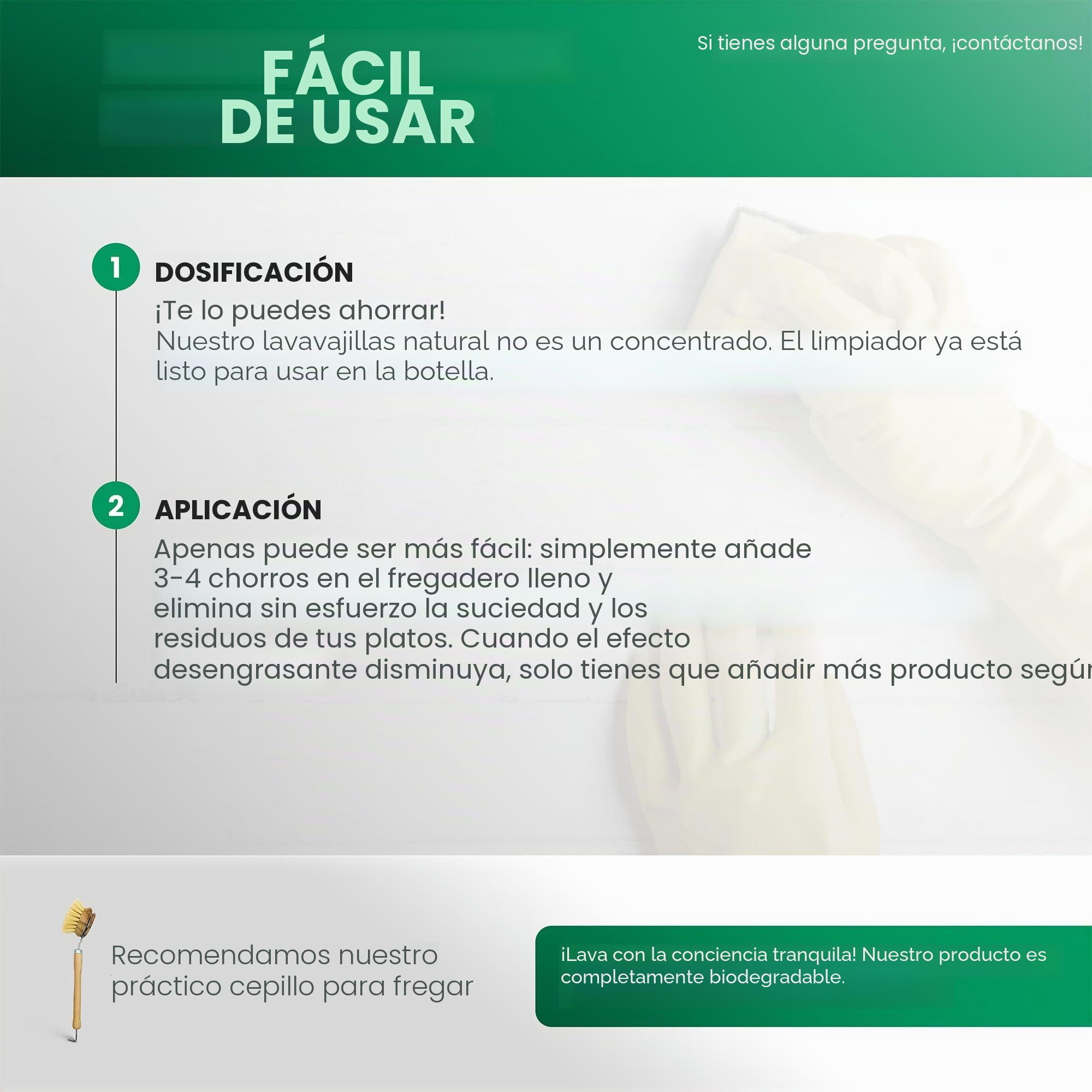 BiOHY BIOHY Juego de detergente para lavavajillas de 10 litros + accesorios, detergente, grifo de desagüe, dosificador, recipiente mezclador, cepillo para lavar platos, detergente ecológico para una