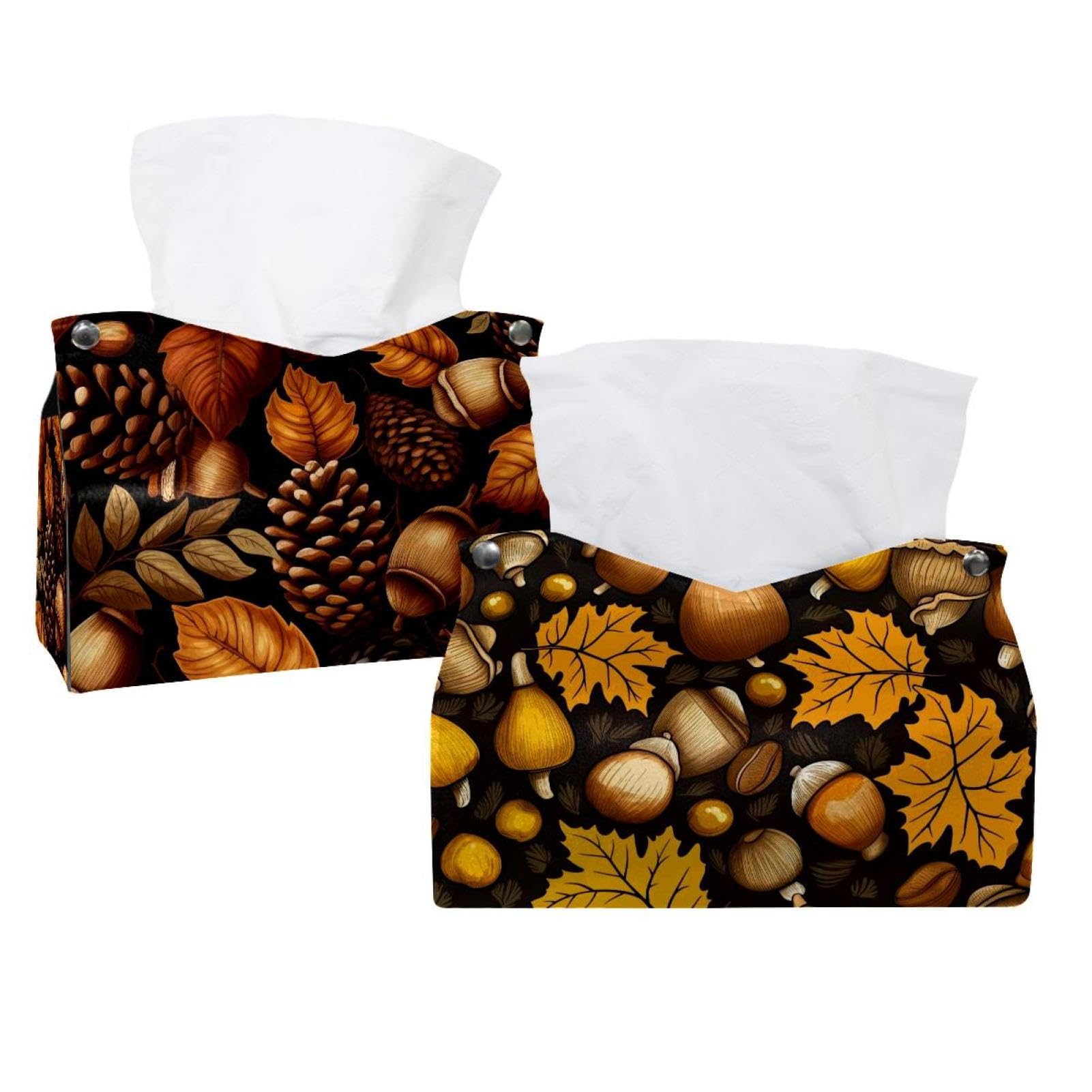 Boîte à mouchoirs en cuir avec gland pour un intérieur cocooning