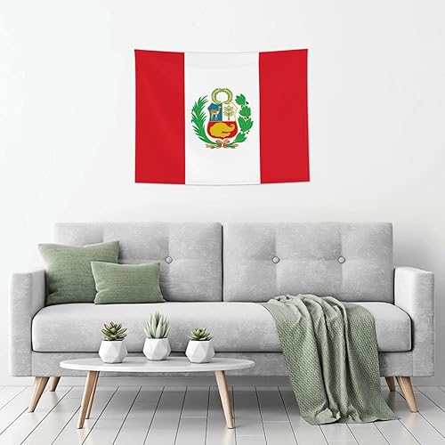 Miniatura 6 de Rqwaaed Tapiz de bandera peruana adorna perfectamente la pared de 29 x 37 pulgadas