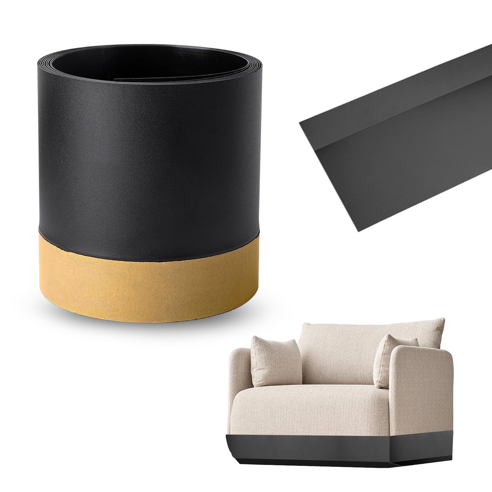 Spielzeugblocker für Unter Couch und Unter Bett, für Säuglinge & Haustiere Spielzeug von Gehen Schieben, Einstellbar Gap Bumper, Sofa Lücke Blocker für Haustiere (Schwarz)