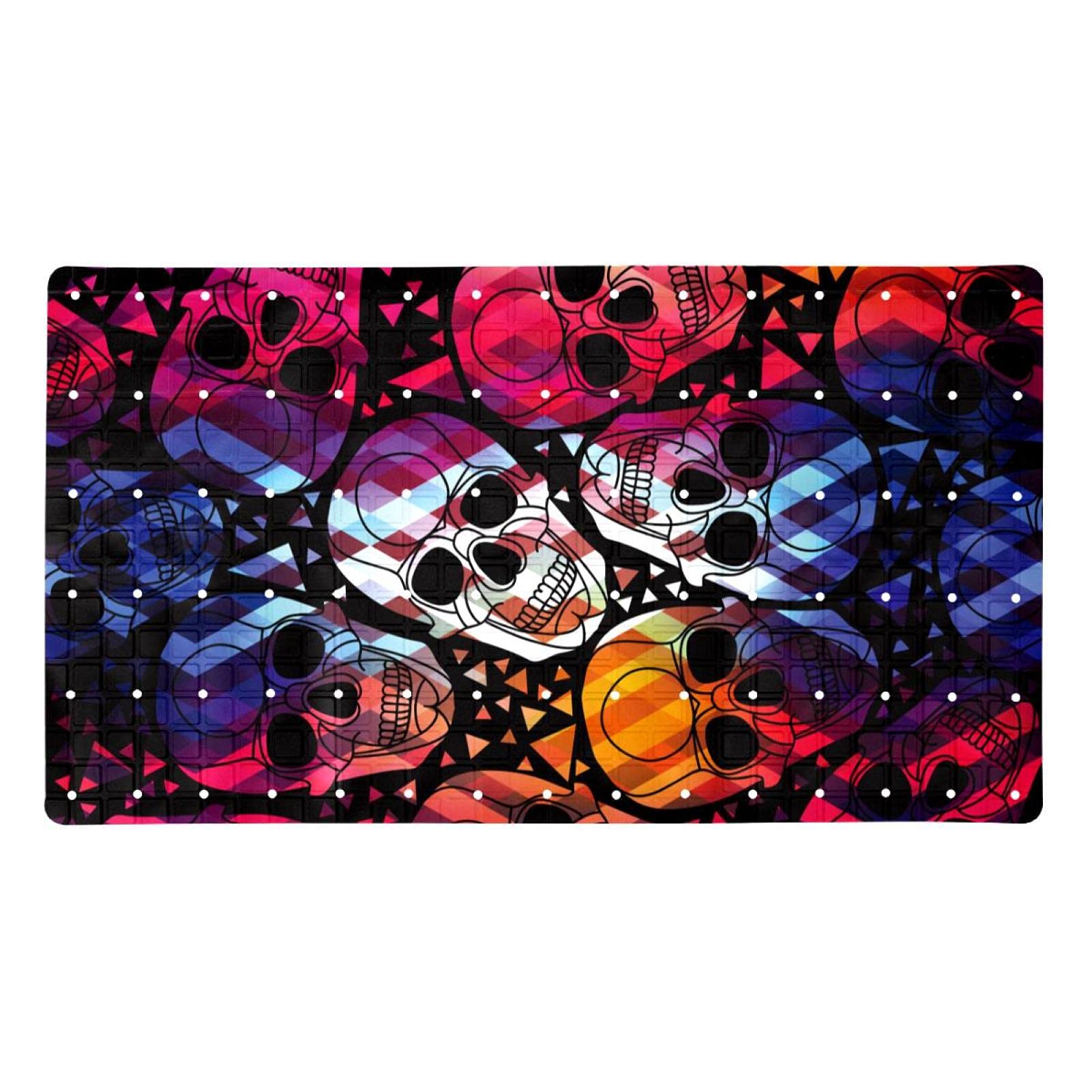 Alfombrilla de ducha de calavera antideslizante y lavable para baño seguro