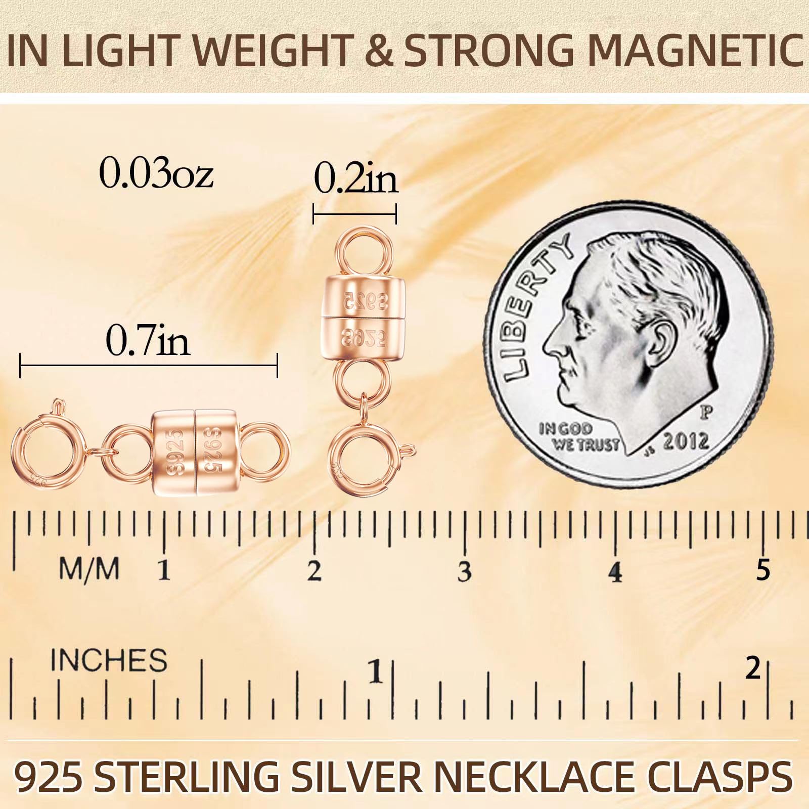 Mini-Armbänder aus 925er-Sterlingsilber mit Magnetverschluss, Verlängerungskette in Gold und Silber, für Schmuckherstellung