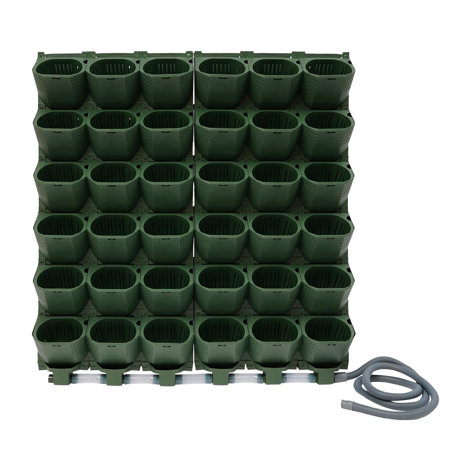 Confezione Da 36 Vasi Da Parete Per Piante, Sistema Di Irrigazione Automatica, Supporto Per Vasi Sospesi, Uso Interno Ed Esterno, Colore Verde, Dimensione 100*118,5 Cm