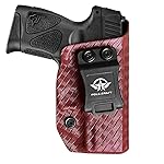 POLE.CRAFT Taurus G3C Holster, Taurus G2C Holster, Carbon Fiber IWB Kydex for Taurus G3C / G2C 9mm G2S / Millennium PT111 G2 / PT140 PistolInside Waistband Concealed Carry HolsterRed, Right Hand