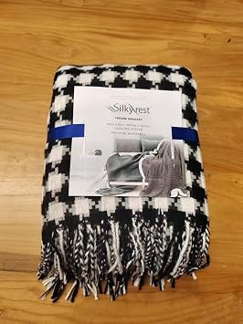 Houndstooth Fringe Soft Throw Blanket - 50"x60"