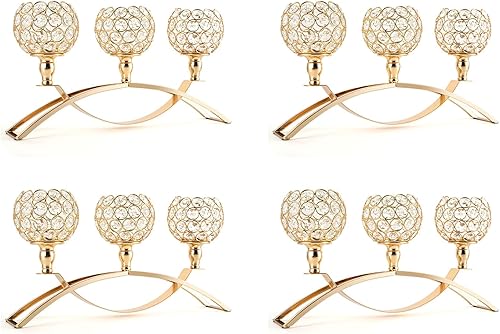 Miniatura 10 de VINCIGANT - Candelabro de 3 brazos color dorado y plateado Metal Dorado Esfera