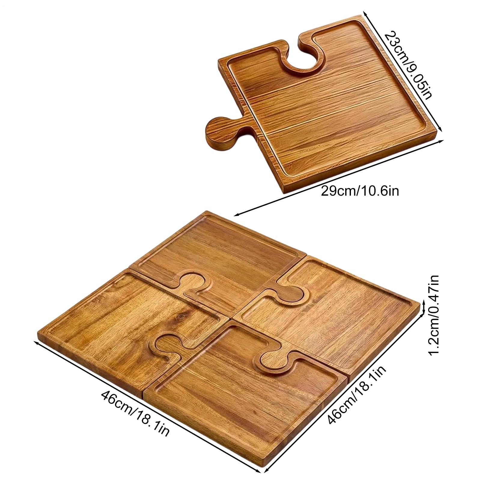 Juego de Tablas de Charcutería y Queso 4 Piezas Encajables Para Servir | Juego de Tablas de Charcutería para el Hogar Familiar para Bodas Camping Picnic del Estreno Aperitivo y Comida