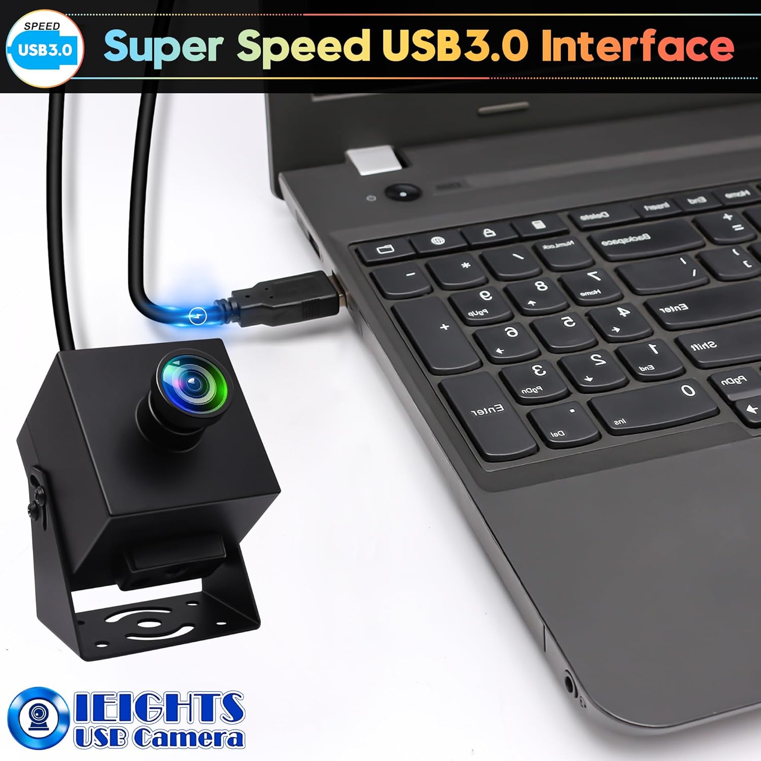 4K 60fps HDMI Webcam USB3.0 Camera Dual Output Wide Angle 120degree Low Distortion Lightburn_Camera 2X Digital Zoom Webcamera H.264 High Speed USB Security Cameras for Computer TV Monitor