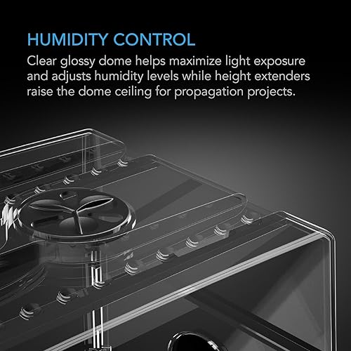 Miniatura 4 de AC Infinity Cúpula de humedad, kit de germinación con bandeja de goteo resistente, bandeja de plántulas de 5 x 8 celdas y paneles de extensión de