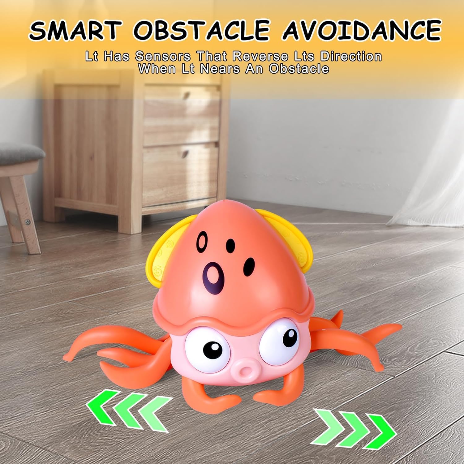 KIPA Gaming Octopus Crawling Toy - Musical & LED Lights -6