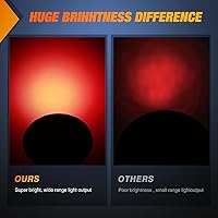 Vista 7 de Nilight Juego de 4 luces traseras redondas de 10 centímetros para remolque, luz de freno, señal de giro, luz de marcha atrás, rojas y blancas