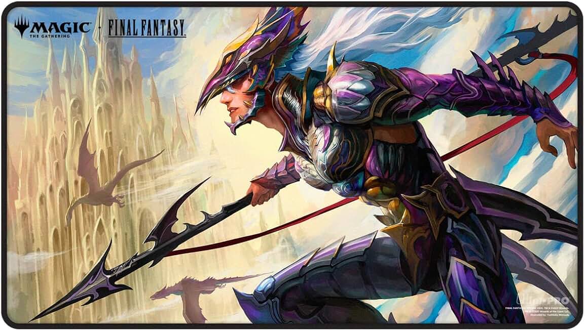 Ultra Pro Final Fantasy x Universes Beyond Kain Highwind Black Stitched Playmat for Magic: The Gathering | Card Game Playmat, Final Fantasy Collectibles, Desk Mat Mousepad