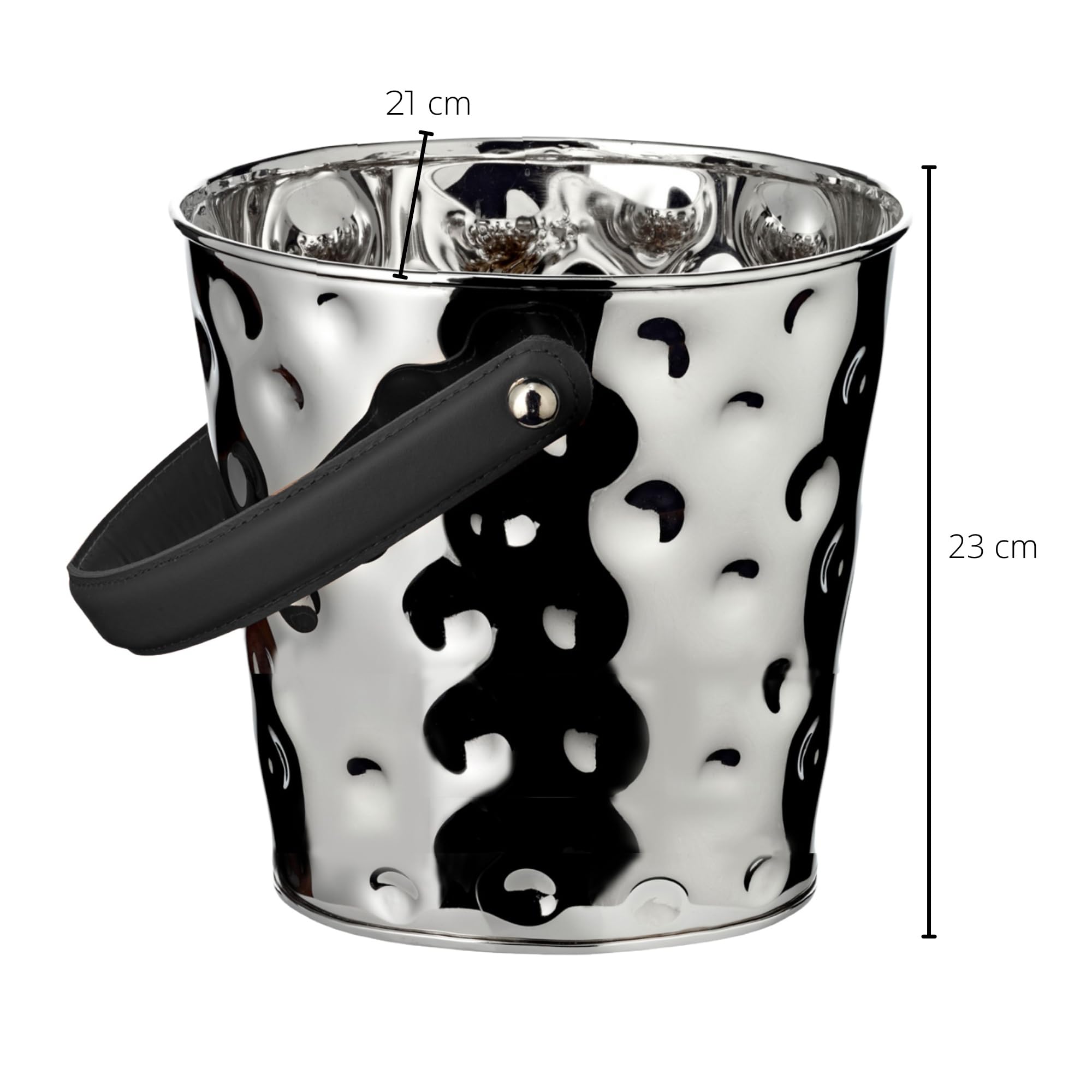 EDZARD Champanera Gideon (26 x 21 cm, H 23 cm), niquelada, martillada – enfriador de vino, enfriador de botellas, cubitera