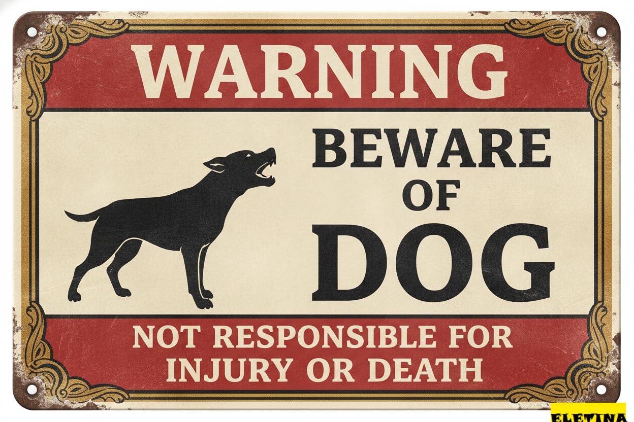 Tin Sign for Man Cave Beware Of Dog Belgian Malinois Metal Warning Beware Of Dog S Fence Outdoor Farm Garden Gate Home Yard Decor 8x12in Private Property Decorative