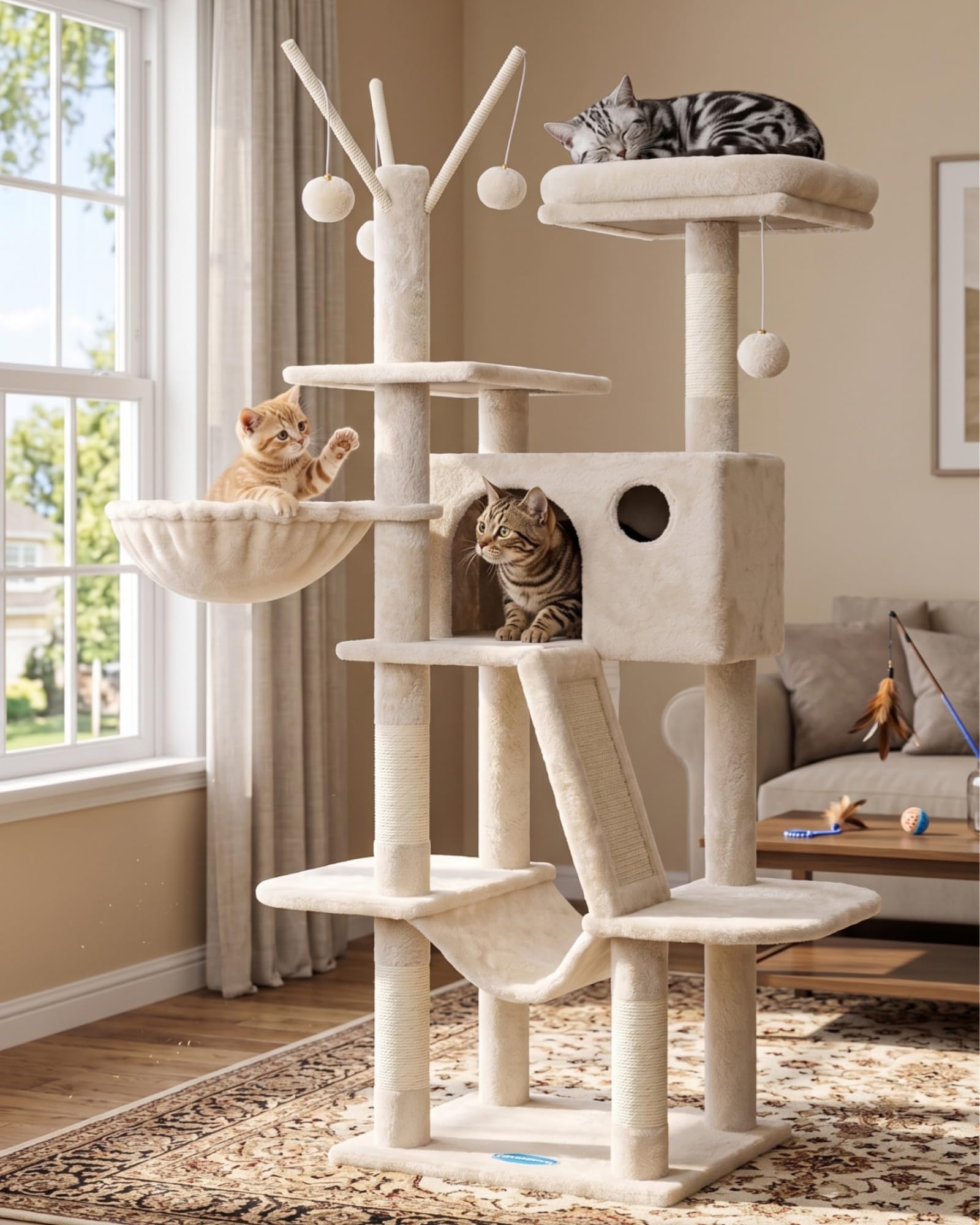 Amazon.com : Hey-brother Cat Tree, 53 inch Cat Tower for Indoor
