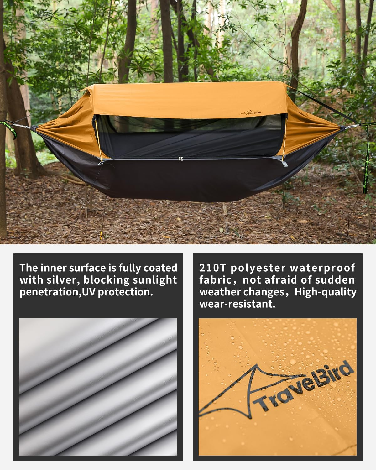 Amaca da Campeggio con Zanzariera e Parasole Rimovibile, Amaca Zanzariera Funzione 4 in 1, Amaca Tenda con Cinghie per Alberi, Tenda da Terra Bivacco per Esterni, Escursionismo e Viaggi