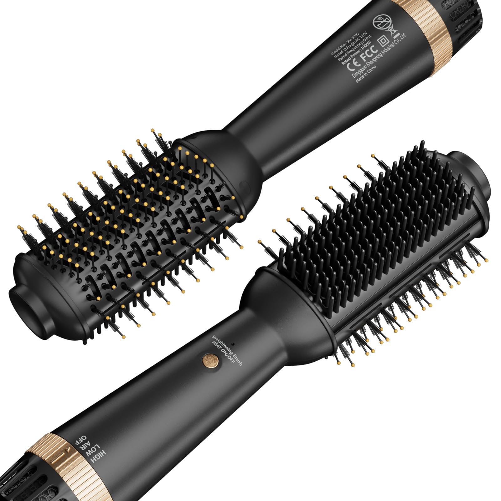 Hair Trends 120V Upgraded Blow Dryer Brush with Heated Comb for Black Hair