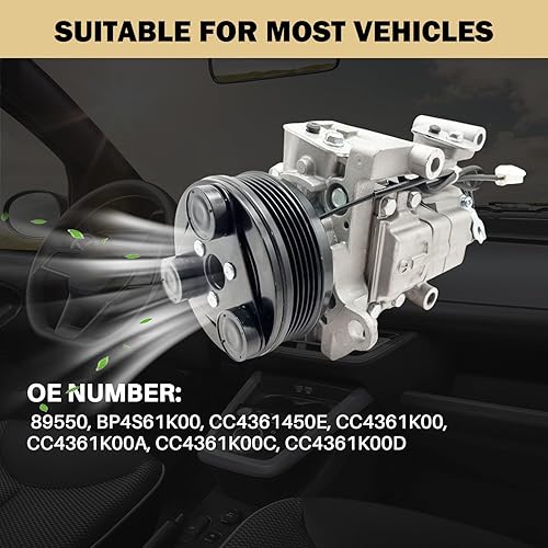 Miniatura 60 de Compresor de aire acondicionado AC para Ford Police Interceptor Utility 2013-2015, Ford Explorer 2011-2015, con embrague de A/C, compresor de CA