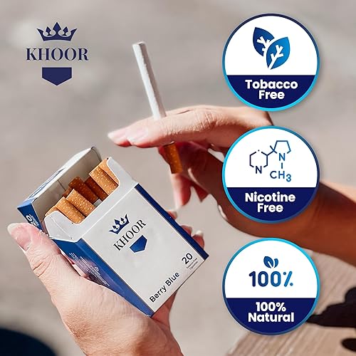 Miniatura 4 de KHOOR Cigarrillos a base de hierbas, 2 paquetes de azul baya, no adictivos, sin tabaco y sin nicotina, sustituto de cigarrillo tradicional, sabor a