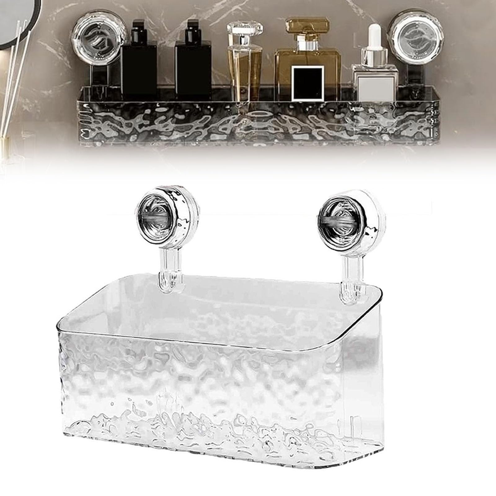 2025 New Corrugated Suction Cup Storage Holder Set Patient Trays Shower Shelf Corrugated Suction Cup Storage Holder Shower