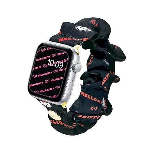 Sonix x Sanrio Watch Band - Officially Licensed, Compatible with ﻿Apple Watch 41mm / 40mm / 38 mm, Hello Kitty & Friends Collection - Black - Scrunchie