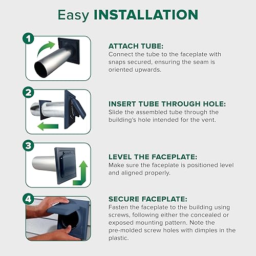 Miniatura 92 de NO-PEST VENT Exclusiva cubierta de ventilación de secadora de doble puerta, fabricada en Estados Unidos con plástico muy resistente a los rayos UV
