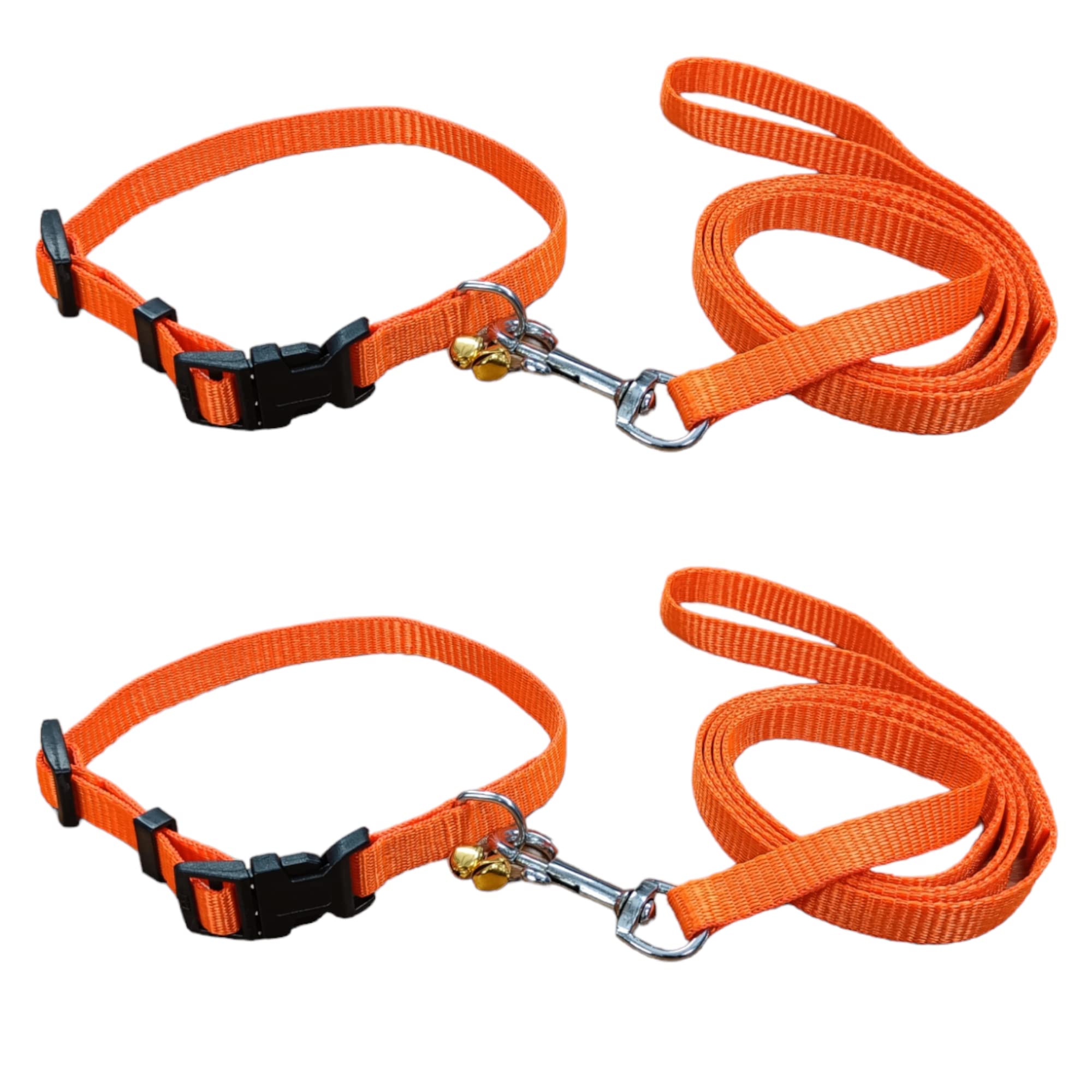 Hurry Pet Adjustable Soft Comfortable Nylon 1/2" Leash Collar with Bell for XS Dogs, Puppies, Cats Neck Collars for Walking, Training (Pack of 2) Orange (B0C2N7D3XF) Amazon Price History, Amazon Price Tracker