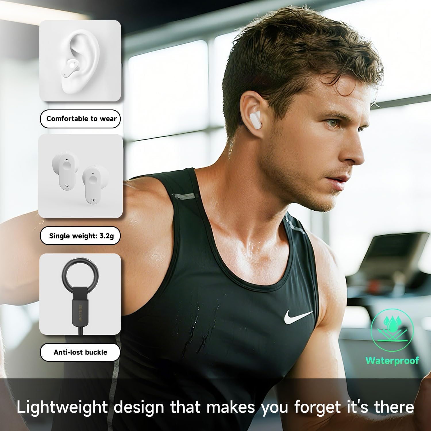 Bluetooth 5.4 Wireless Earbuds,360° Rotatable Flip Charging Case,Hi-Fi Sound with Noise Reduction,LED Display,40H Battery,Lightweight Touch Control Ear Buds for Workout Travel-White