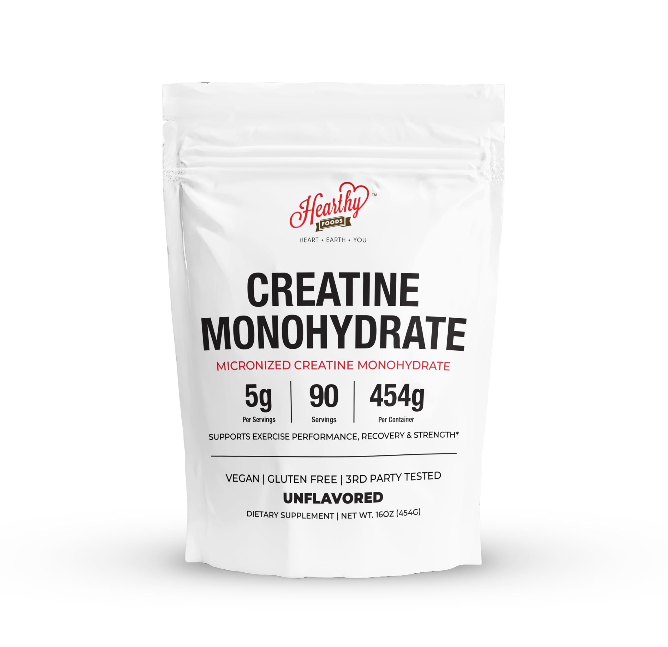 Creatine Monohydrate Powder 16oz Micronized - 5g per Serving Creatine for Women & Men, 90 Servings for Muscle Strength & Recovery, 100% Pure & Unflavored Creatine Powder, Ideal for Fitness & Gym
