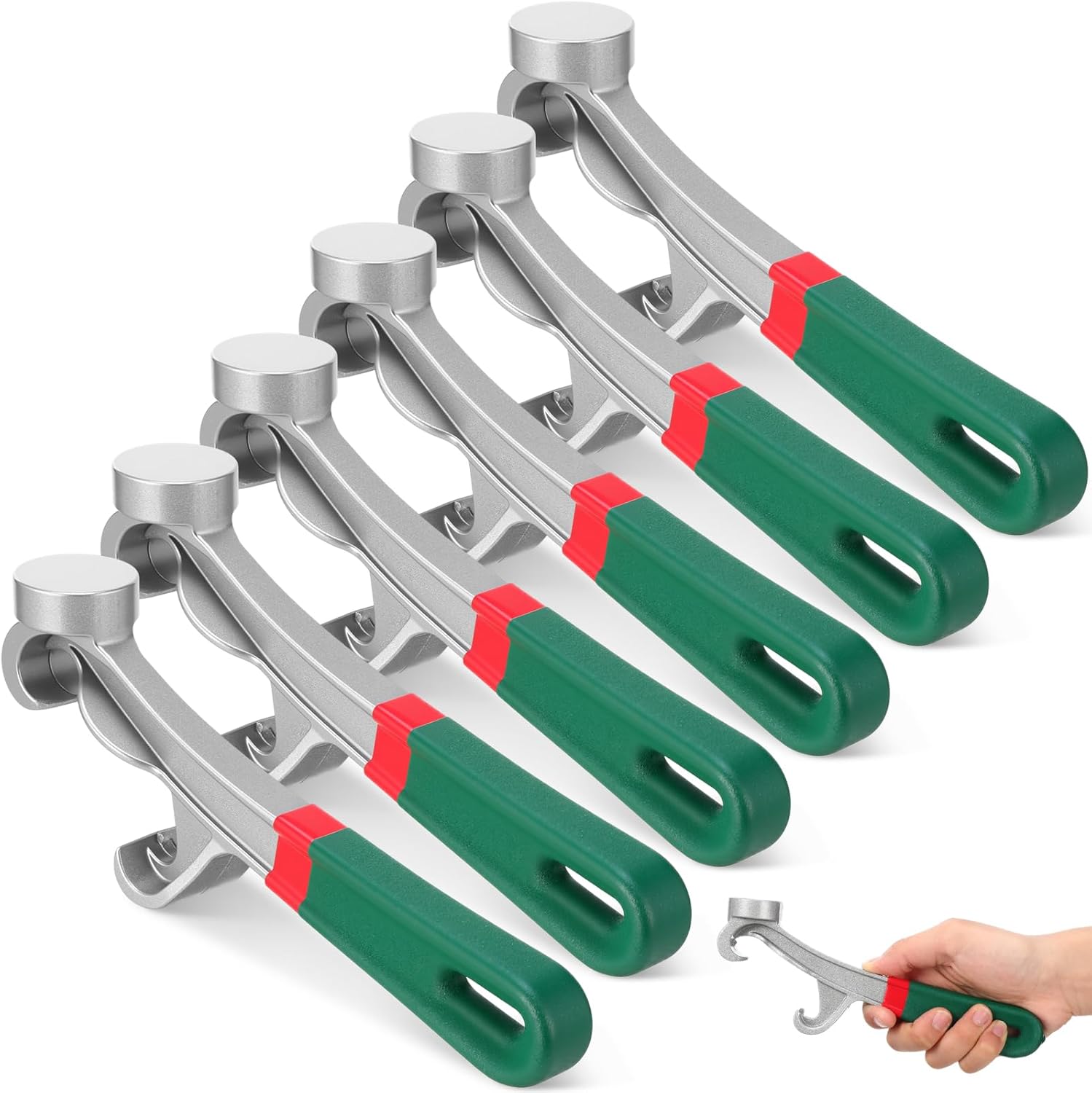 6 Pack 5 Gallon Bucket Opener Tool Heavy Duty Aluminum Paint Can Bucket Lid Opener 8.5 Inch Wrench Non Slip Rubber Handle Grip Durable Pail Remover for Home Industrial Workshop Metal Tool