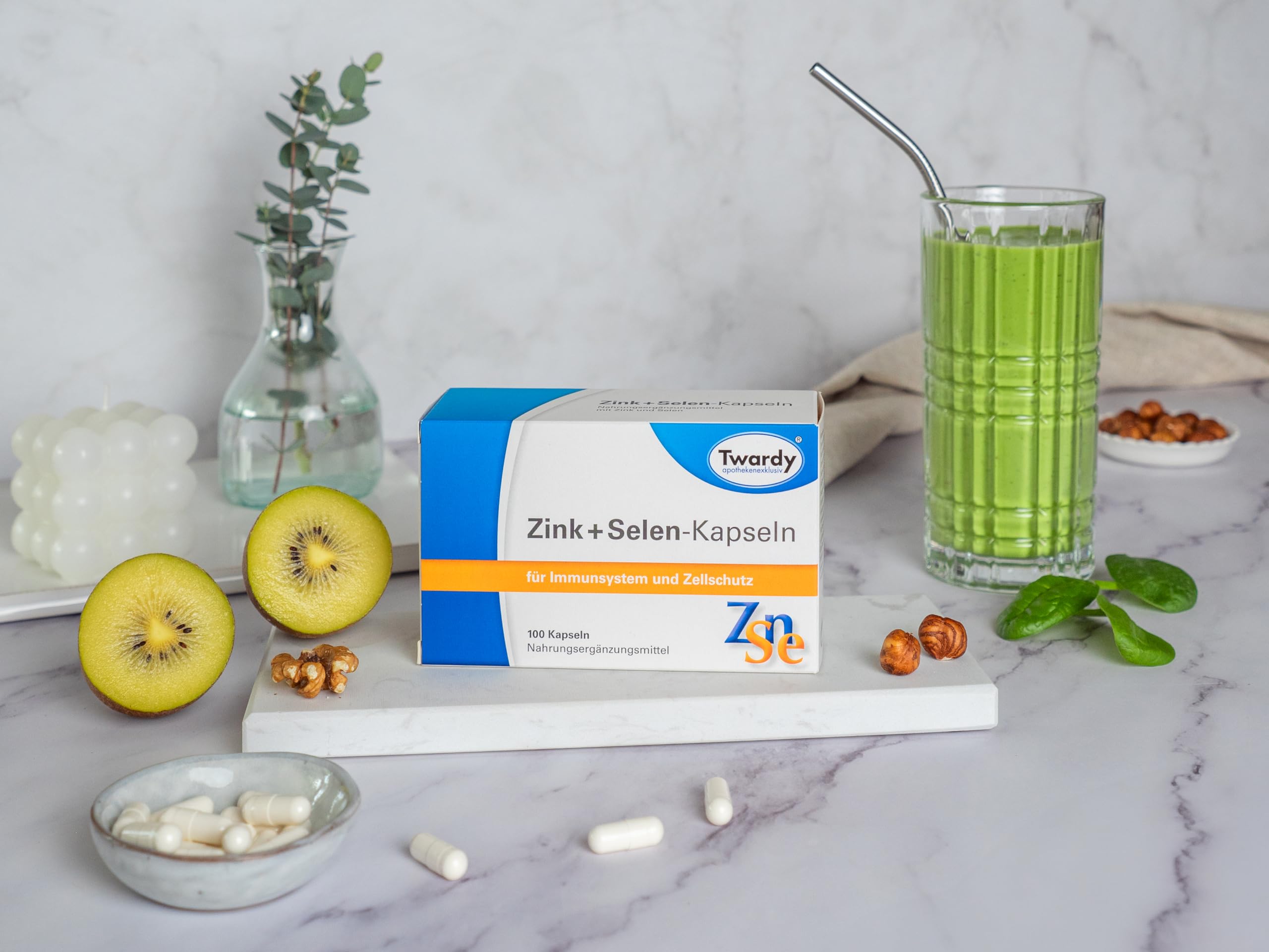 Astrid Twardy Zink + Selen-Kapseln 100 Stück, Nahrungsergänzungsmittel für Immunsystem und Zellschutz, glutenfrei, laktosefrei, essenzielle Spurenelemente