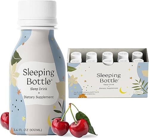 Bebida Sleep Aid, sin melatonina, vegana, sin azúcar, sabor a cereza (3.4 onzas líquidas, paquete de 10)