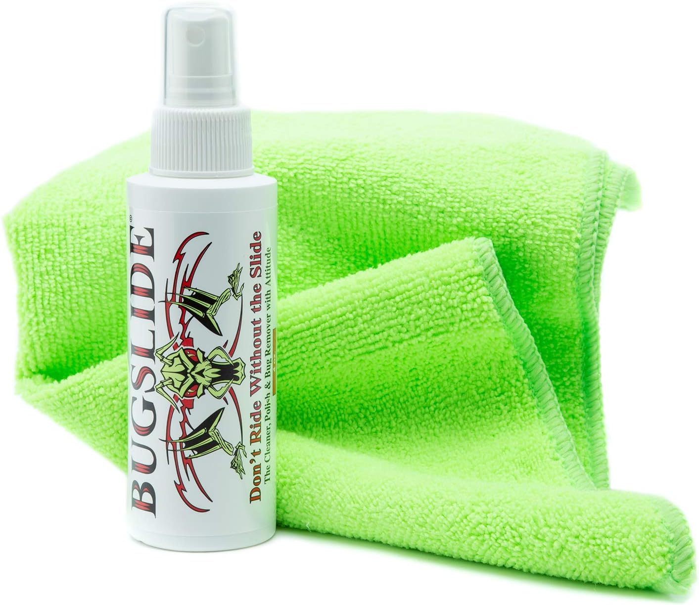 BugSlide 4 Oz Travel Kit with Cleaner with Microfiber Towel - Multisurface Cleaning and Car Detailing Solution That Shines and Degreases Your Car, Convenient Size for Travel
