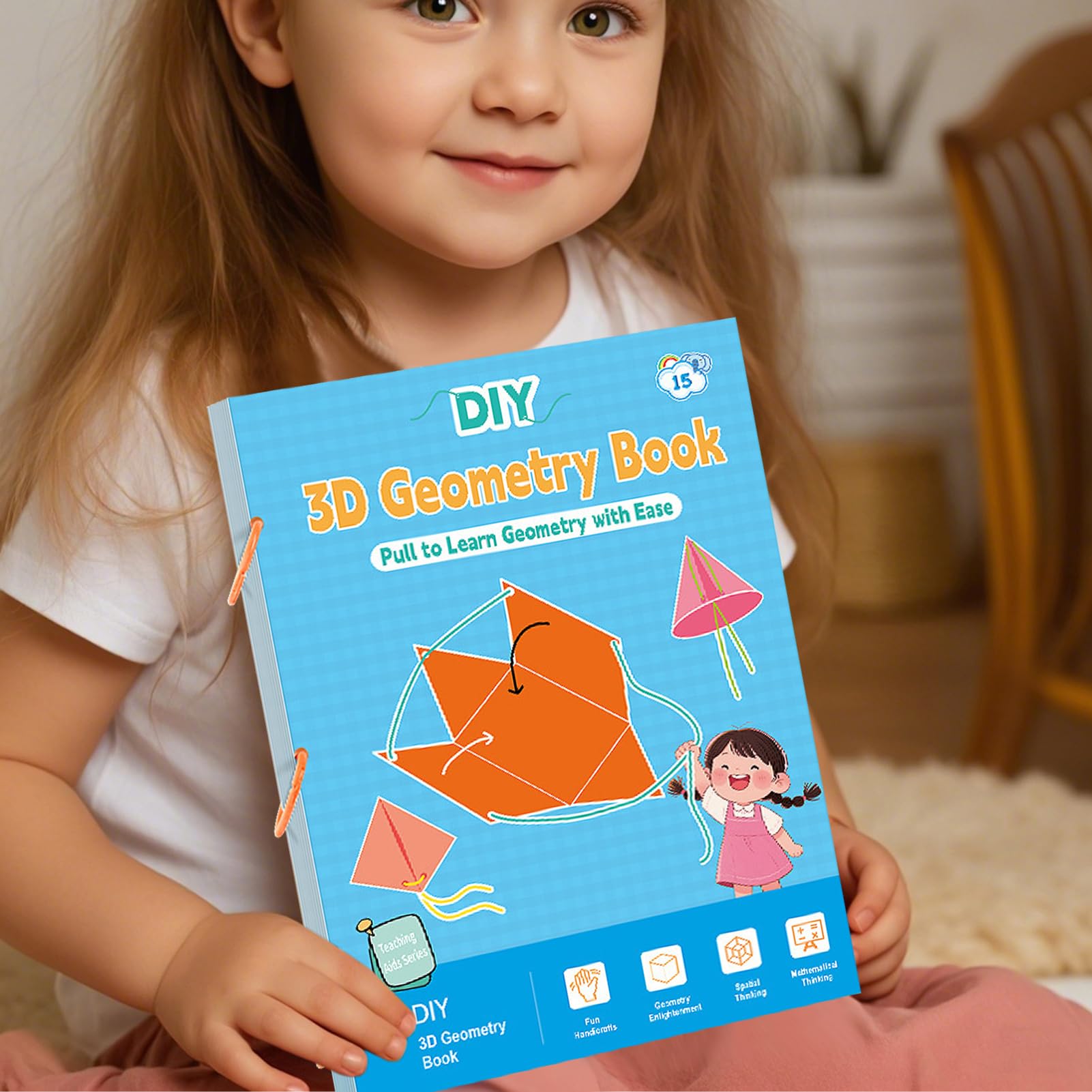 Libro De Geometría Para Niños - Libro Educativo con Hilos Entrelazados para Niños | Herramienta Educativa Matemática De Lógica Para Casa Y Aula