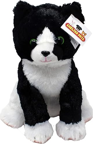 Shelter Pets Peppa The Tuxedo Cat - Animales de peluche de 10 pulgadas en blanco y negro basado en mascotas adoptadas de la vida real beneficiando a