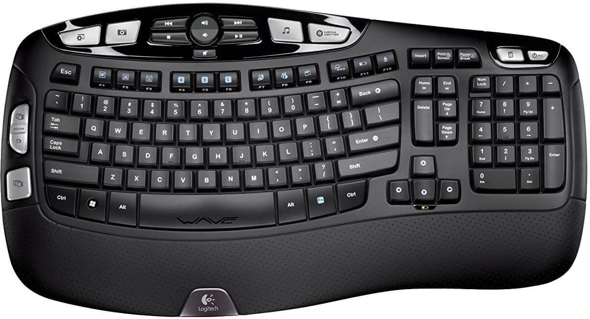 Logitech 920-002555 MK550 2.4 GHz Wireless Keyboard, Mouse - Laser - USB - Contoured - Black (Renewed)