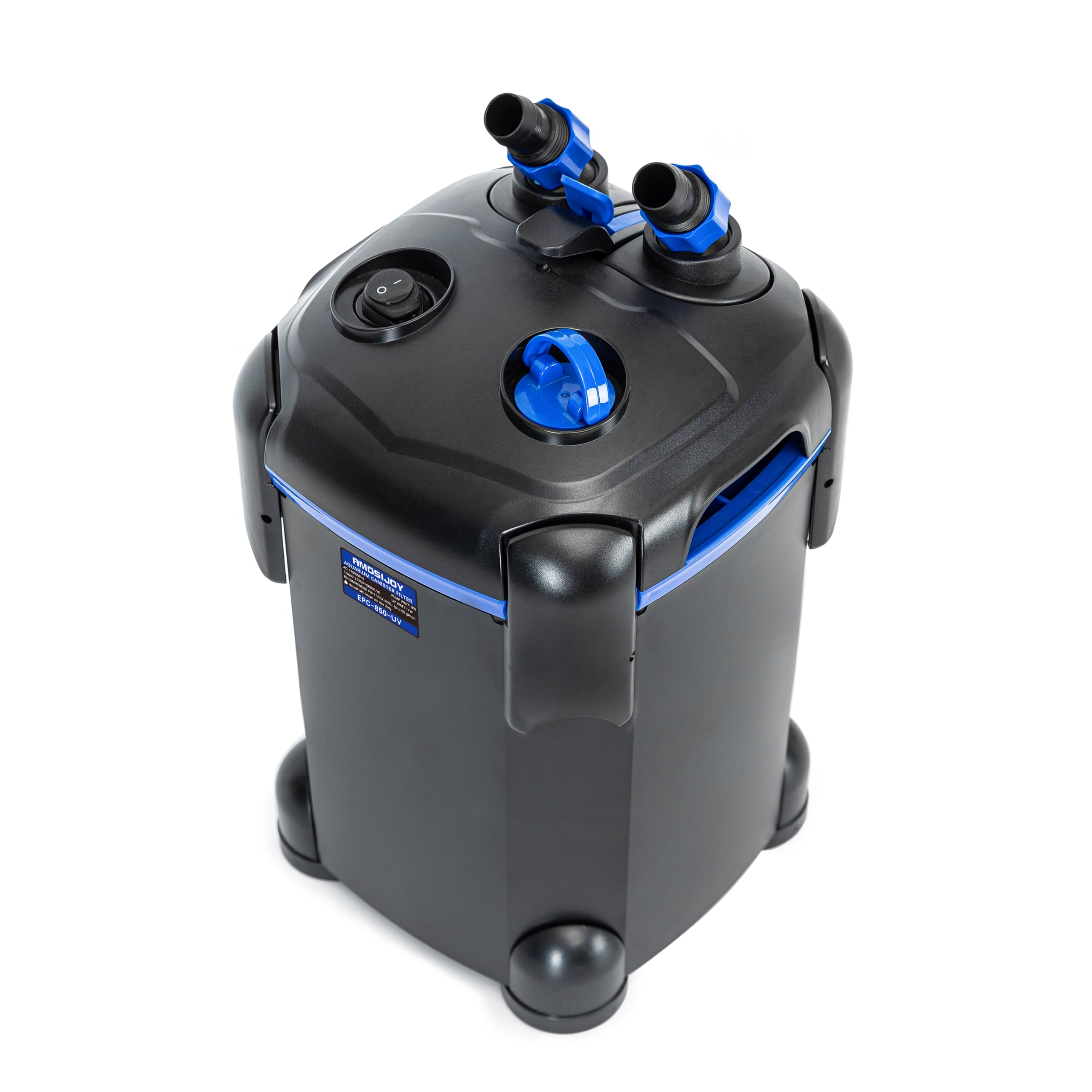 AMOSIJOY Filtro a 2 stadi per Acquario, Ultra Silenzioso, con sterilizzatore UV e Supporti gratuiti per Grandi acquari e acquari (225 GPH)