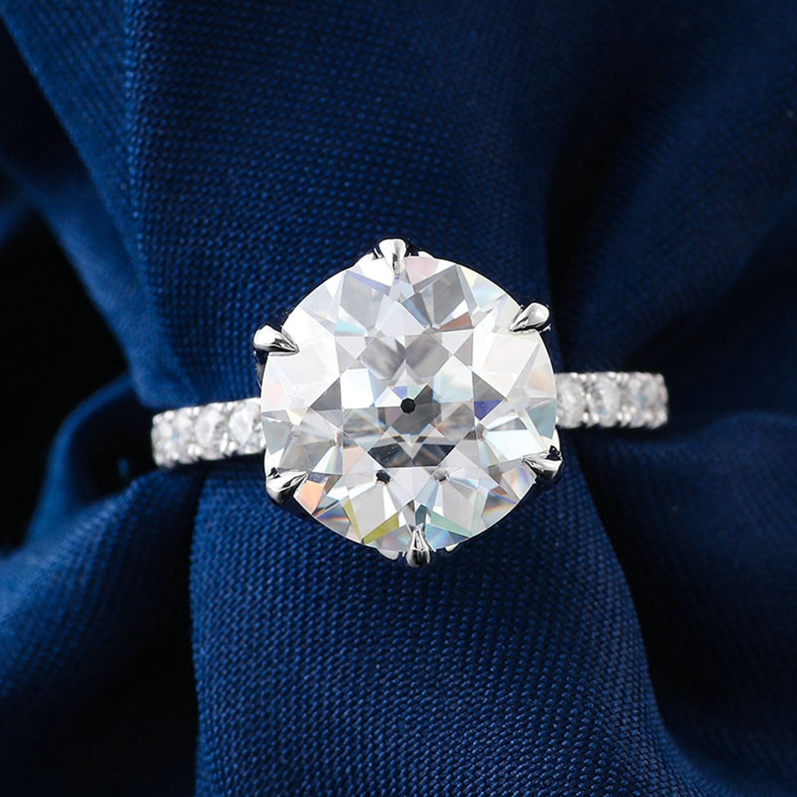 Moissanite pierścionek damski z białego złota, 2 ct D Color VVS1, pierścionek zaręczynowy, pierścionek z prawdziwego złota 375, pierścionek ślubny, 9-karatowe złoto, z grawerunkiem dla kobiet