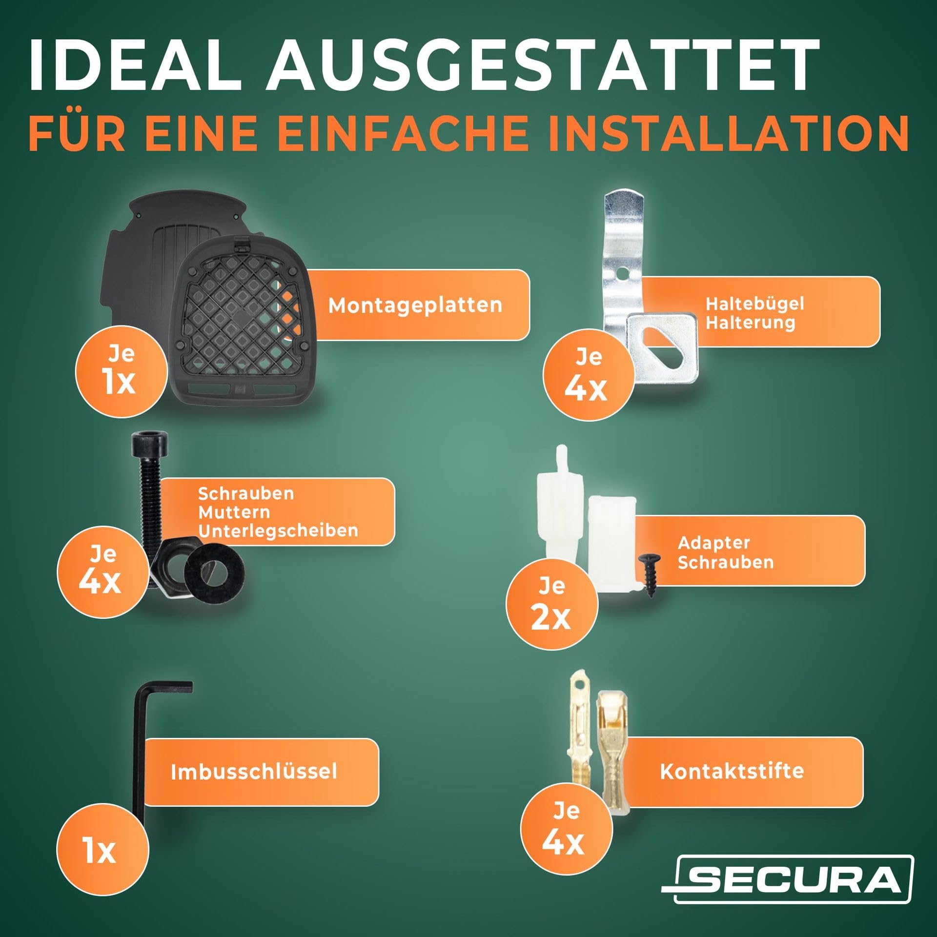 Secura Topcase Motorradkoffer schwarz 32 L abschließbar mit Rücklicht